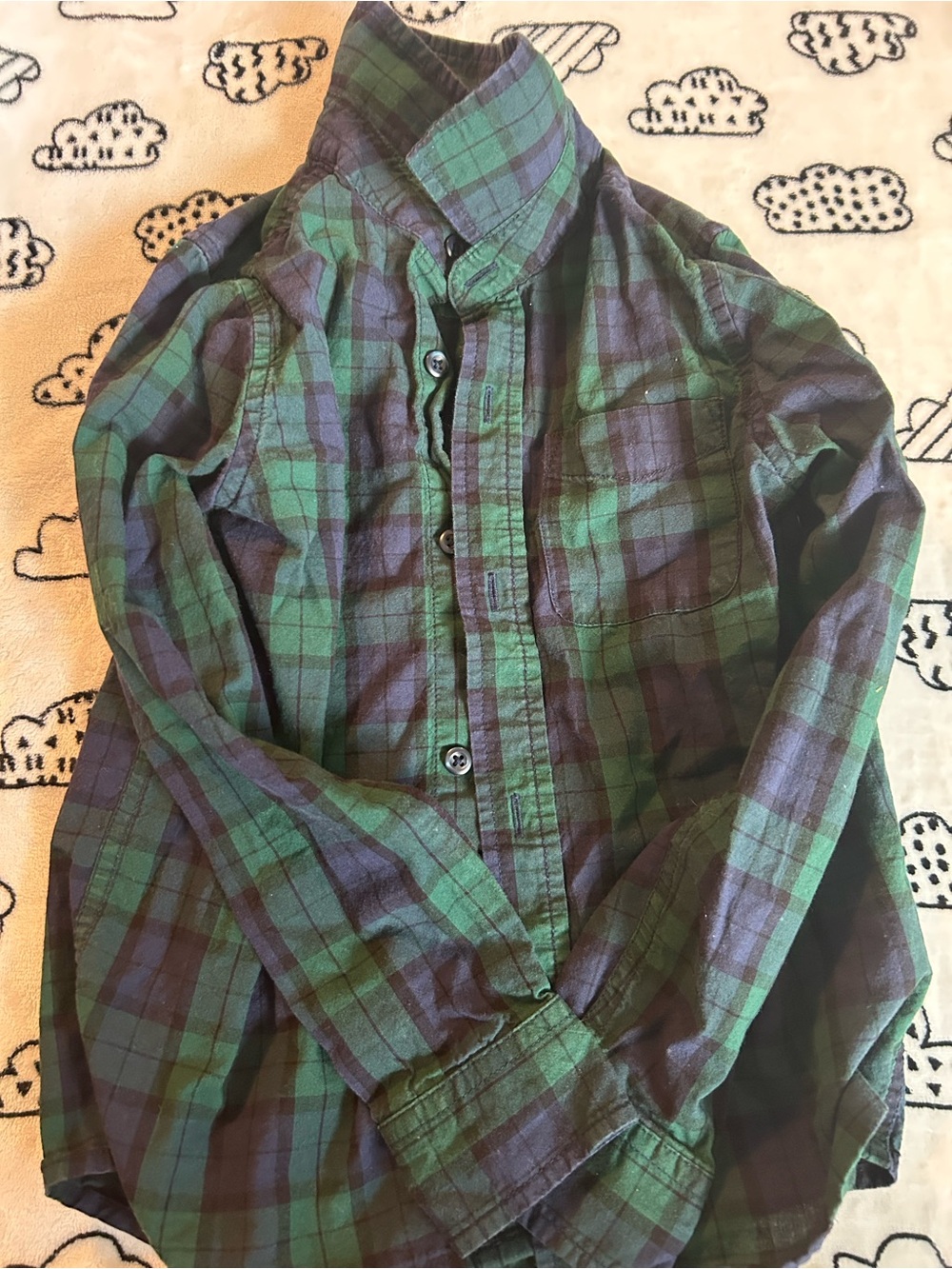 Classic Green & Black Plaid Button-Down Shirt